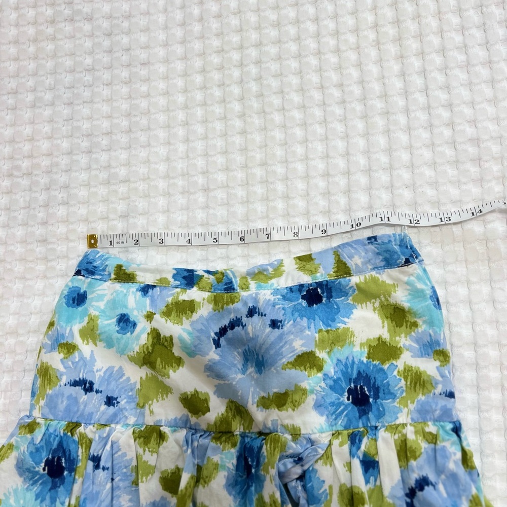 Gymboree Girls Size 12 Malibu Cowgirl Blue White Green Floral Ruffle Skort - Picture 6 of 7